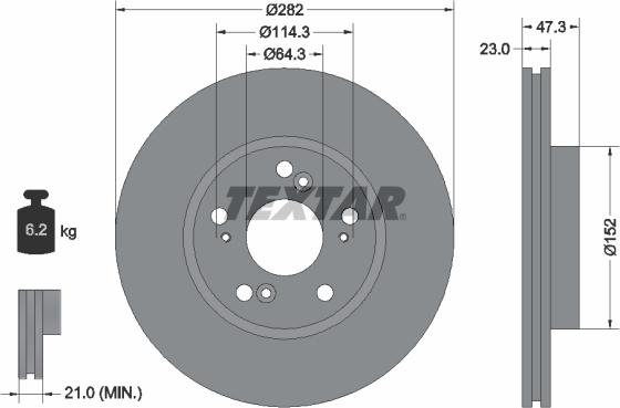 Textar 92128400 - Disco de freno parts5.com