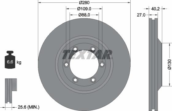 Textar 92174803 - Tarcza hamulcowa parts5.com