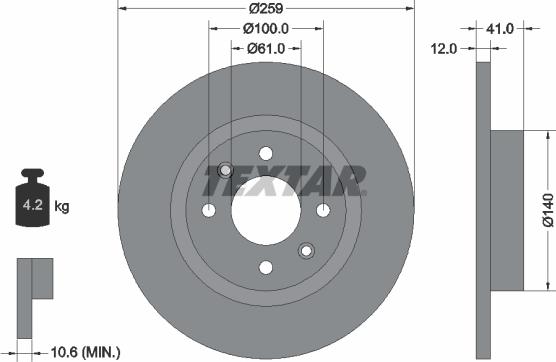 Textar 92175103 - Jarrulevy parts5.com