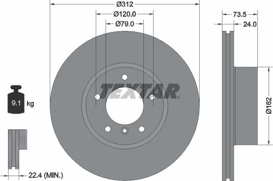 Textar 92176105 - Disco de freno parts5.com