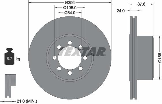 Textar 92171700 - Спирачен диск parts5.com