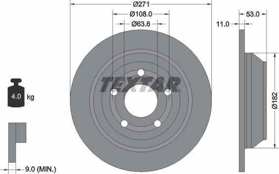 Textar 92327403 - Disco de freno parts5.com