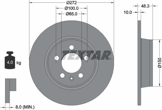 Textar 92292003 - Jarrulevy parts5.com