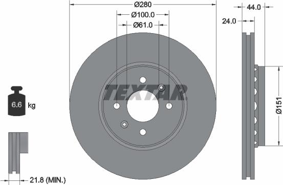 Textar 92254603 - Brake Disc parts5.com