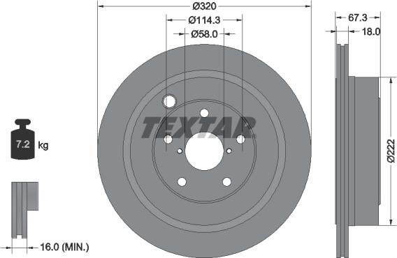 Textar 92255903 - Δισκόπλακα parts5.com