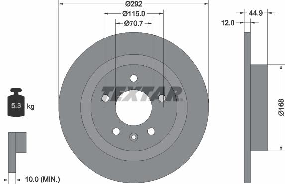 Textar 92205703 - Disc frana parts5.com