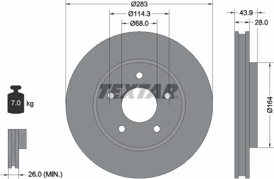 Textar 92280103 - Bremsscheibe parts5.com