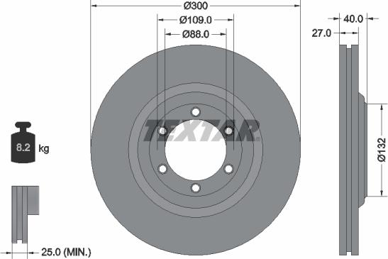 Textar 92282403 - Tarcza hamulcowa parts5.com