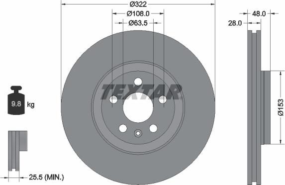 Textar 92287405 - Brake Disc parts5.com