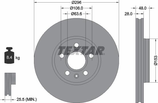 Textar 92287505 - Disc frana parts5.com