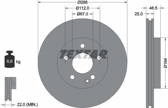 Textar 92287705 - Brake Disc parts5.com