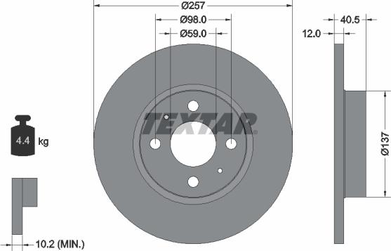 Textar 92236703 - Disc frana parts5.com