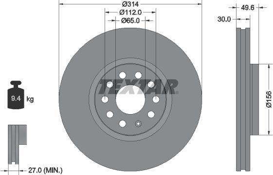 Textar 92232405 - Δισκόπλακα parts5.com