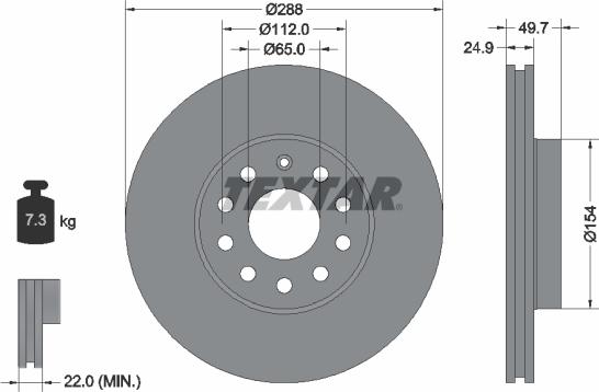 Textar 92120805 - Kočioni disk parts5.com