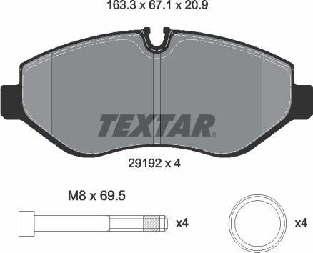 Textar 2919209 - Brake Pad Set, disc brake parts5.com