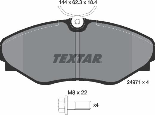 Textar 2497101 - Zestaw klocków hamulcowych, hamulce tarczowe parts5.com