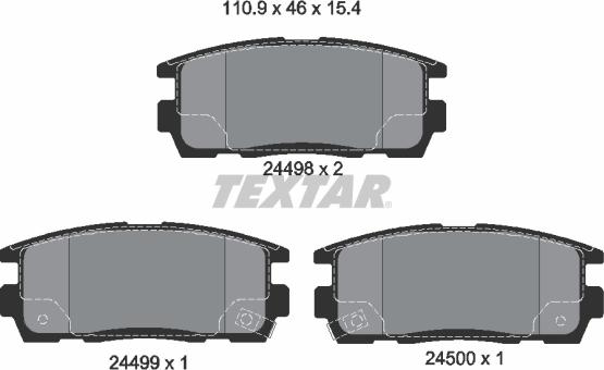 Textar 2449801 - Set placute frana,frana disc parts5.com