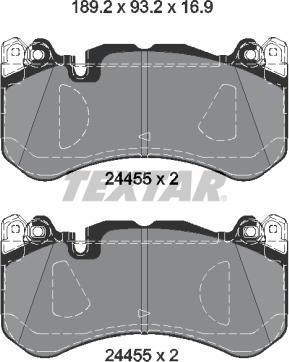 Textar 2445503 - Piduriklotsi komplekt,ketaspidur parts5.com