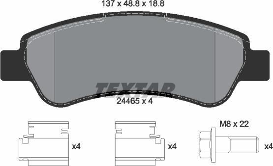 Textar _2446501 - Komplet kočnih obloga, disk kočnica parts5.com