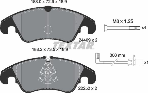 Textar 2440903 - Brake Pad Set, disc brake parts5.com