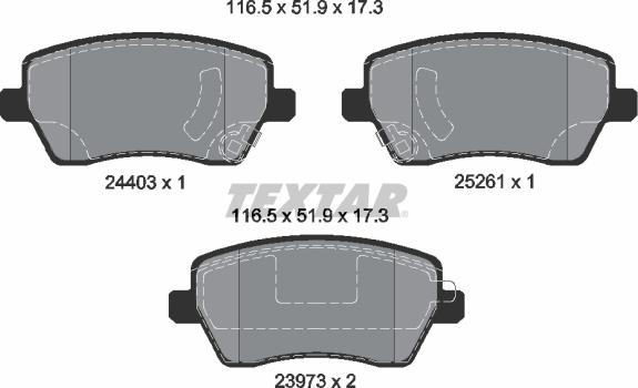 Textar 2440301 - Set placute frana,frana disc parts5.com