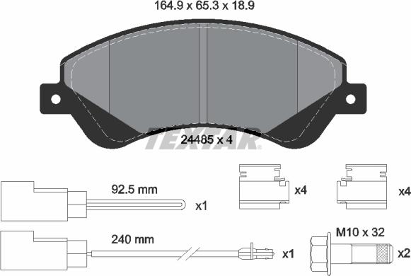 Textar 2448501 - Set placute frana,frana disc parts5.com