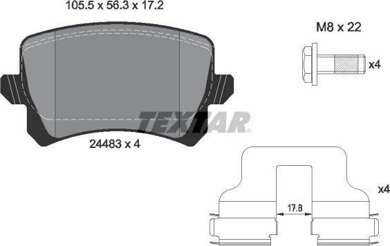 Textar 2448301 - Fékbetétkészlet, tárcsafék parts5.com