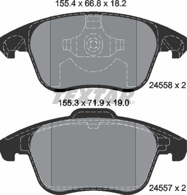 Textar 2455801 - Bremsbelagsatz, Scheibenbremse parts5.com