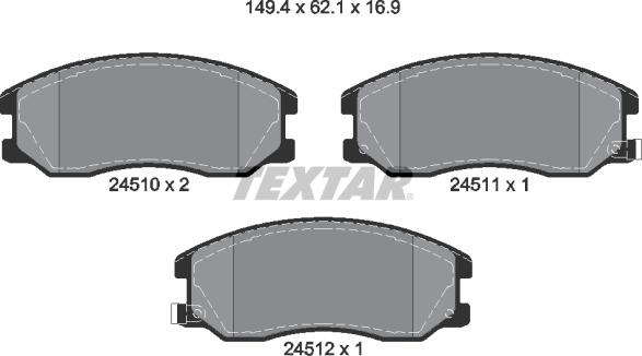 Textar 2451001 - Set placute frana,frana disc parts5.com