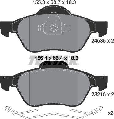 Textar 2453501 - Komplet pločica, disk-kočnica parts5.com