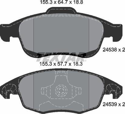 Textar 2453801 - Σετ τακάκια, δισκόφρενα parts5.com