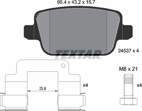 Textar 2453701 - Brake Pad Set, disc brake parts5.com