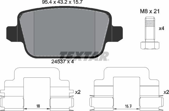 Textar 2453703 - Brake Pad Set, disc brake parts5.com