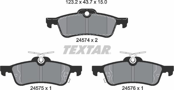 Textar 2457401 - Fékbetétkészlet, tárcsafék parts5.com