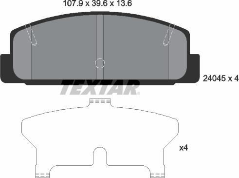 Textar 2404501 - Juego de pastillas de freno parts5.com