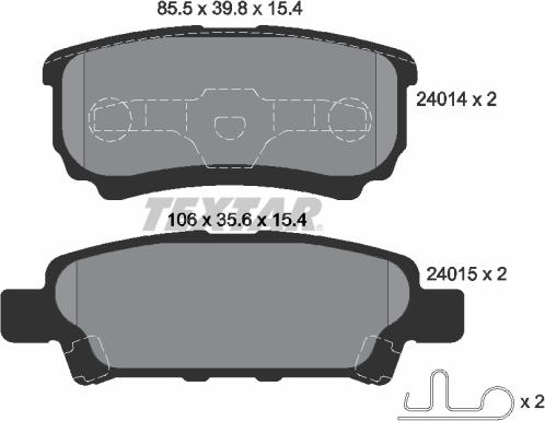 Textar 2401401 - Komplet pločica, disk-kočnica parts5.com