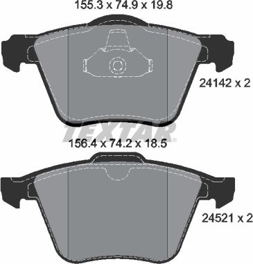 Textar 2414201 - Set placute frana,frana disc parts5.com