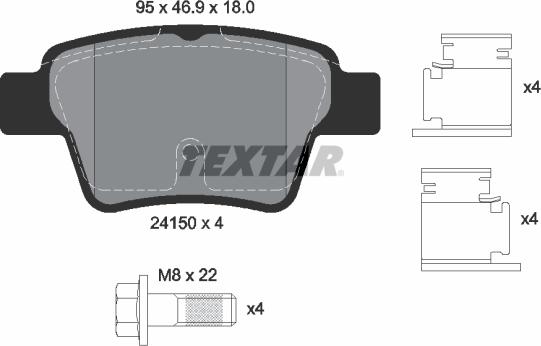 Textar 2415001 - Fren balata seti, diskli fren parts5.com