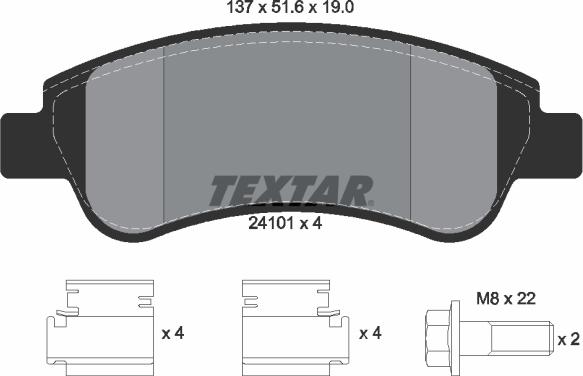 Textar 2410101 - Komplet kočnih obloga, disk kočnica parts5.com