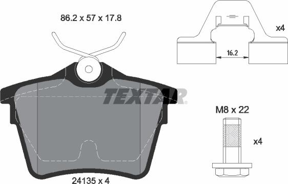 Textar 2413501 - Juego de pastillas de freno parts5.com