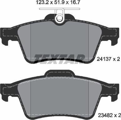 Textar 2413701 - Комплект спирачно феродо, дискови спирачки parts5.com