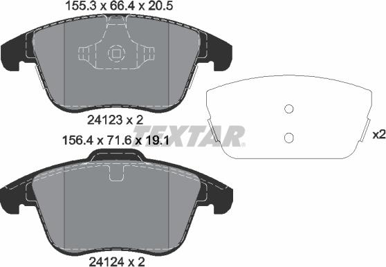 Textar 2412305 - Komplet zavornih oblog, ploscne (kolutne) zavore parts5.com