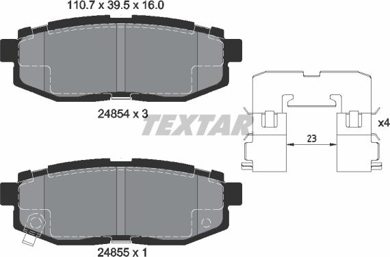 Textar 2485401 - Σετ τακάκια, δισκόφρενα parts5.com