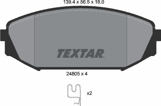 Textar 2480501 - Komplet kočnih obloga, disk kočnica parts5.com