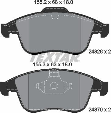 Textar 2482601 - Piduriklotsi komplekt,ketaspidur parts5.com