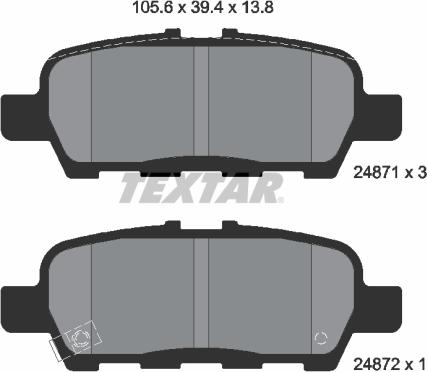 Textar 2487101 - Brake Pad Set, disc brake parts5.com