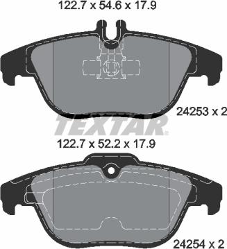 Textar 2425301 - Sada brzdových platničiek kotúčovej brzdy parts5.com