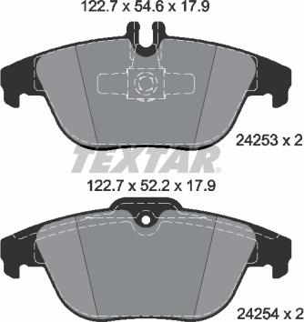 Textar 2425381 - Sada brzdových platničiek kotúčovej brzdy parts5.com