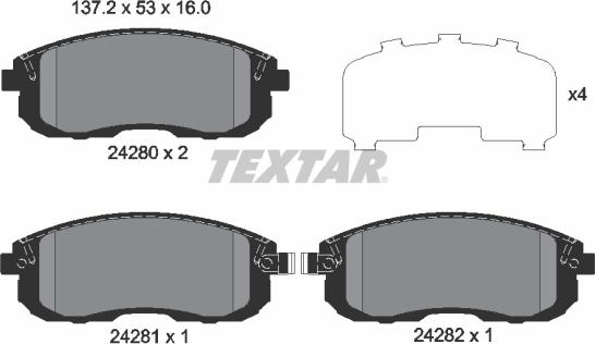 Textar 2428001 - Juego de pastillas de freno parts5.com