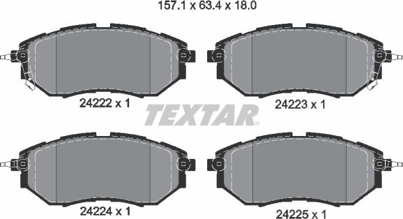 Textar 2422201 - Σετ τακάκια, δισκόφρενα parts5.com